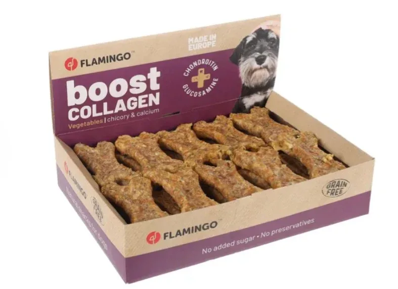 FLAMINGO Boost Bone, kost s povrćem i kolagenom, poslastica za pse, 1kom/24g