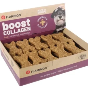 FLAMINGO Boost Bone, kost sa svinjetinom i kolagenom, poslastica za pse, 1kom/24