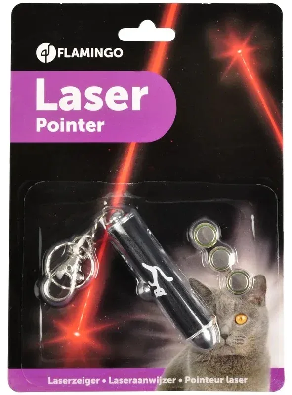 FLAMINGO Igračka za mačke Laser, s motivom točke, crni