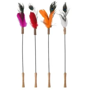 FLAMINGO Igračka za mačke, mahalica Lindy, s perjem, 75cm
