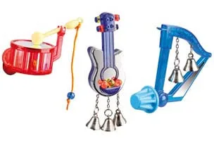 FLAMINGO Igračka za papige Music, razni instrumenti 8 cm, s ogledalom i zvoncem