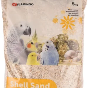 FLAMINGO Pijesak za ptice, sa školjkama i mirisom anisa, bijeli, 5 kg