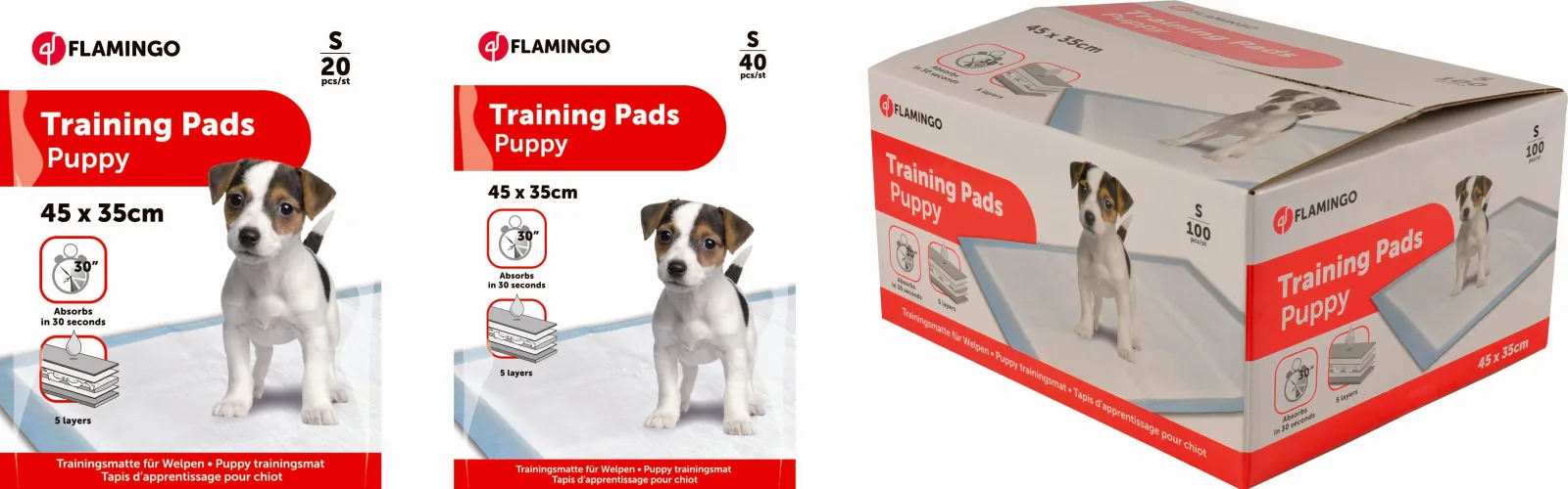 FLAMINGO Puppy Training Pads upijajuće prostirke S, 45x35cm