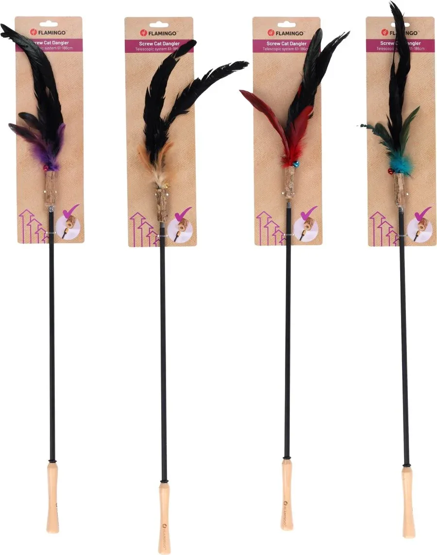FLAMINGO Teleskopska mahalica s matatabi nastavkom na navoj, 61-186cm, mix boja