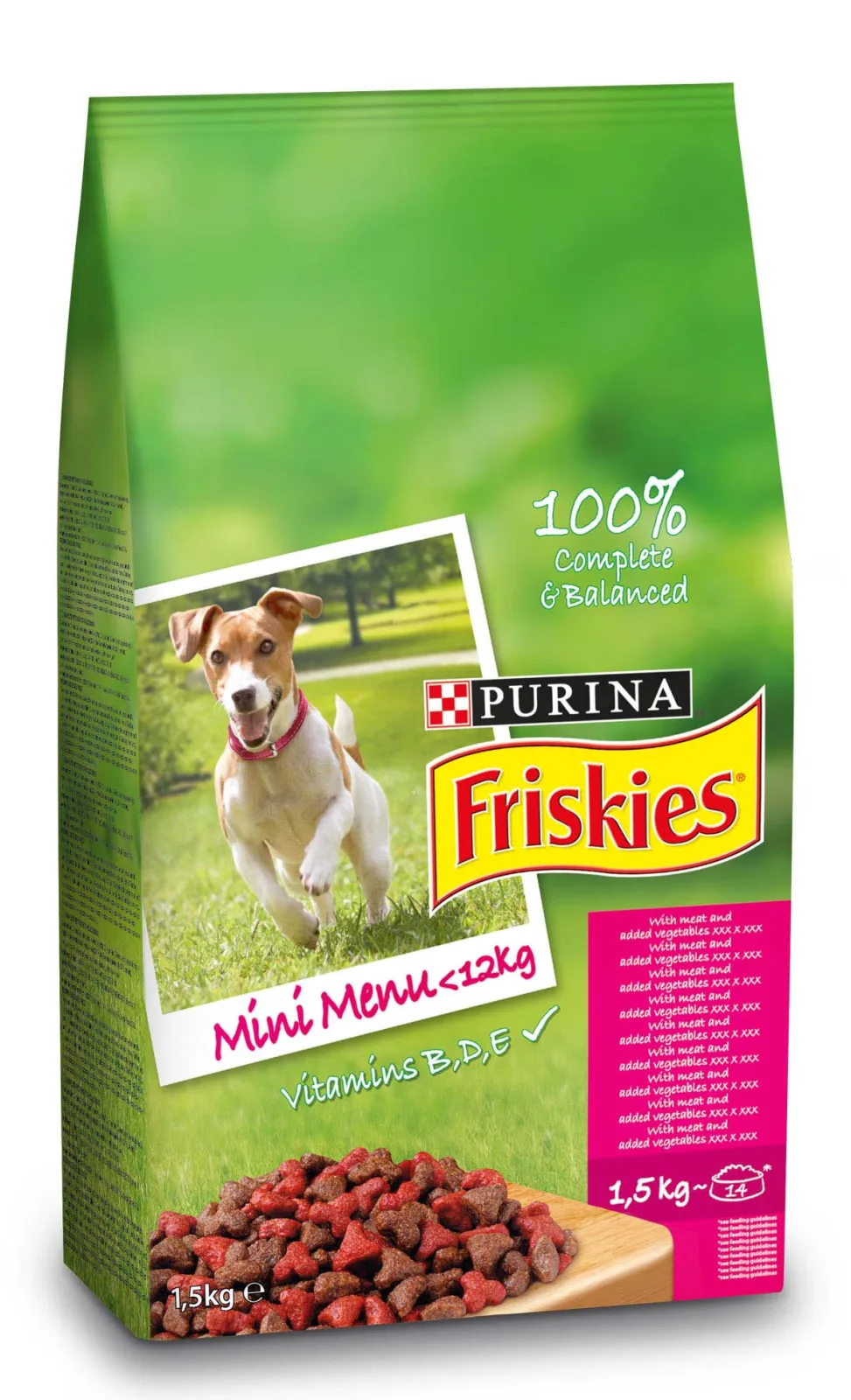 FRISKIES Mini Menu, s mesom i dodanim povrćem, 1,5kg