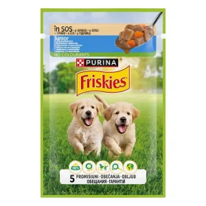 FRISKIES Vrećica za pse JUNIOR, s piletinom i mrkvom u umaku, 85g