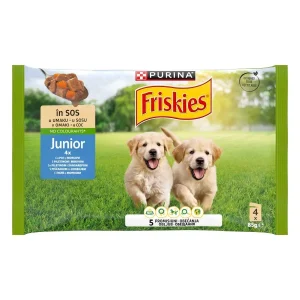 FRISKIES Vrećice za pse JUNIOR Mutipack, s piletinom i mrkvom u umaku, 4x85g