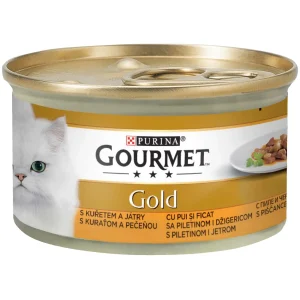 GOURMET Gold s piletinom i jetrom, komadići u umaku, 85g