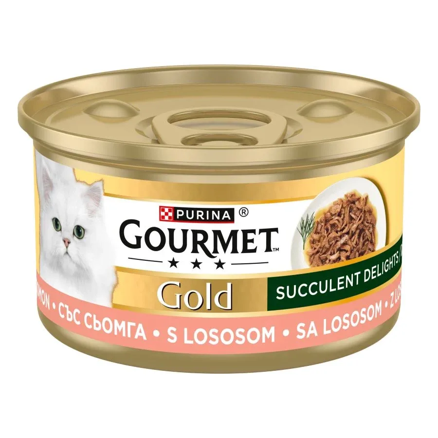 GOURMET Gold Succulent Delights, komadići s lososom u umaku, 85g