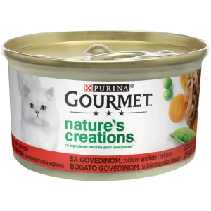 GOURMET Nature's creation s govedinom, začinjen graškom i mrkvom, 85g