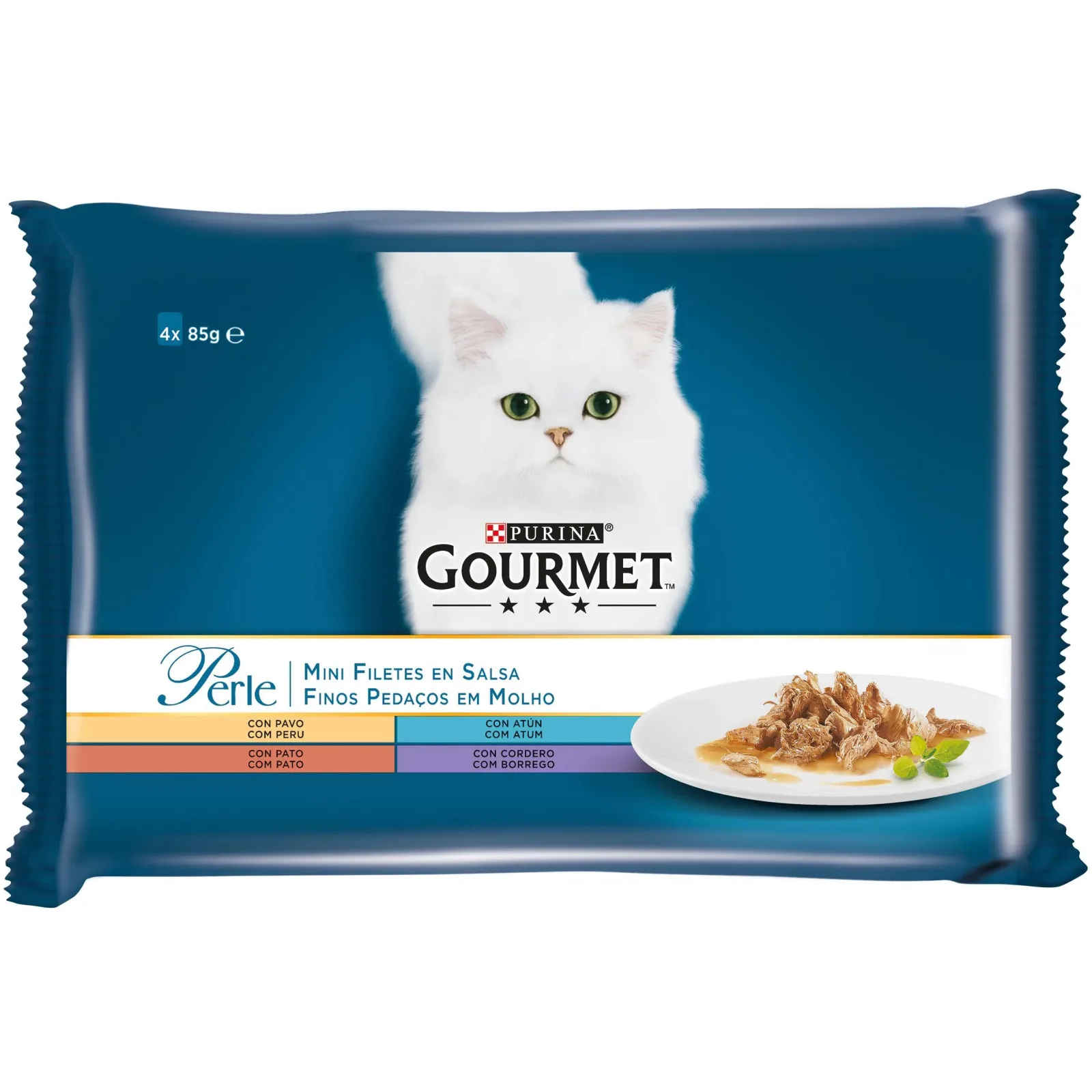 GOURMET Perle Mini fileti s puret., pačet., janjetinom i tunom, u umaku, 4x85g