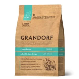 Grandorf 4 vrste mesa za odrasle pse srednjih i velikih pasmina 3kg | Hrana za pse | Petline