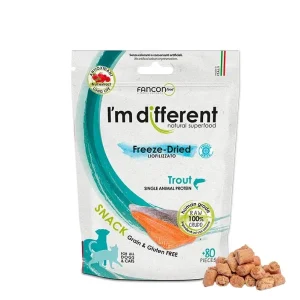 I'M DIFFERENT Freeze Dried, monoprotein pastrva, poslastica bez žitarica, 40g
