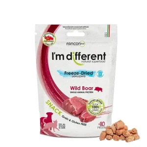 I'M DIFFERENT Freeze Dried, monoprotein veprovina, poslastica bez žitarica, 40g