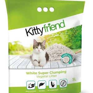 KITTYFRIEND White Super Clump, grudajući biljni pijesak za mačke, bezmirisni, 5l