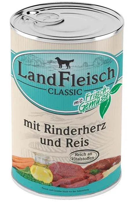 LANDFLEISCH CLASSIC s goveđim srcima i rižom, 400g