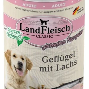 LANDFLEISCH CLASSIC s peradi i fileom lososa, 400g