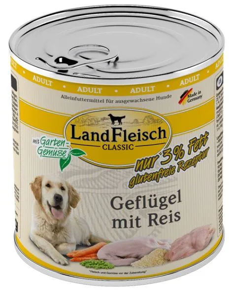 LANDFLEISCH CLASSIC s peradi i rižom, 800g