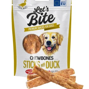LET's Bite Chewbones, poslastica za pse, štapići s pačetinom, 120g