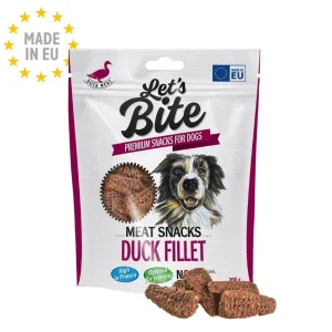 LET's Bite Meat Snacks, poslastica za pse, fileti pačetine, 80g