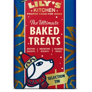 LILY'S KITCHEN Festive Baked Treats Tin, 3 vrste poslastica, s žitaricama, 300g