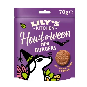 LILY'S KITCHEN Hallowen Mini Burgers, s piletinom i puretinom, 70g