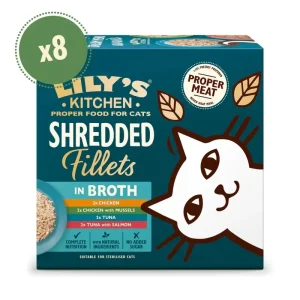 LILY'S KITCHEN Shred Fillets in Broth Multipack, fileti u umaku, 8x70g