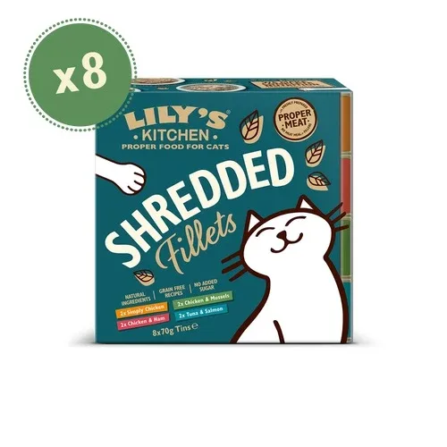 LILY'S KITCHEN Shredded Multipack, fileti u umaku, 8x70g
