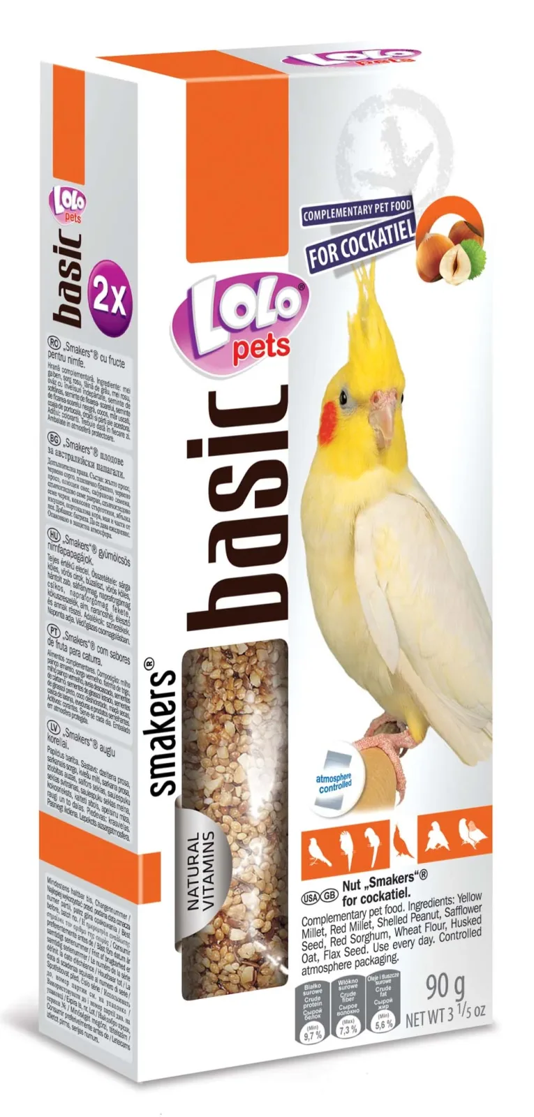 LOLO PETS Štapići s orašastim plodovima, za nimfe, 2kom/90g
