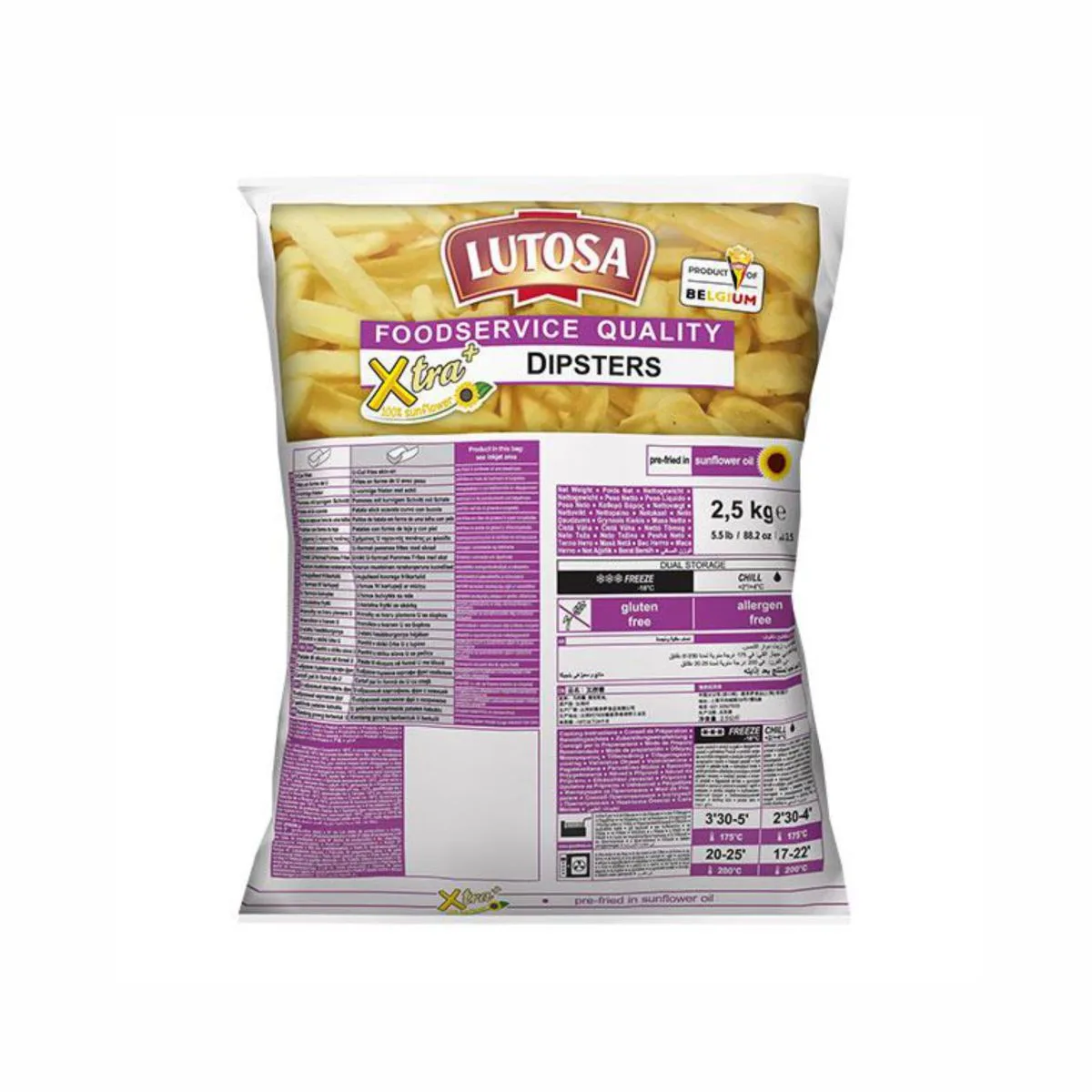 Lutosa žljebasti krumpir Dipster 4×2,5kg
