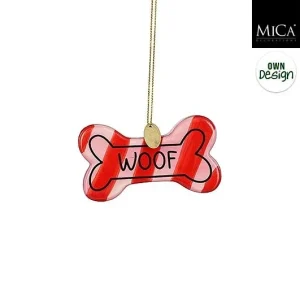 MICA Ukrasni Ornament Kost, crveno/roza