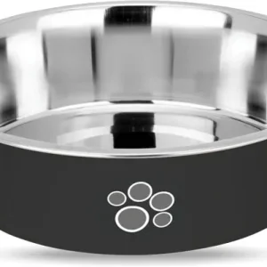 MR. PET Zdjelica Bonney Circle Paw, inox, protuklizna, crna, 1,6 L