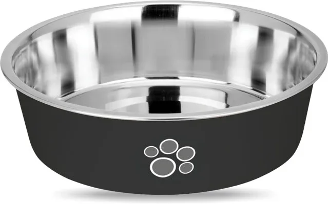 MR. PET Zdjelica Bonney Circle Paw, inox, protuklizna, crna, 1,6 L