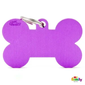 MYFAMILY Basic Pločica za graviranje Kost XL, aluminij, 4,8x3,15cm, ljubičasta