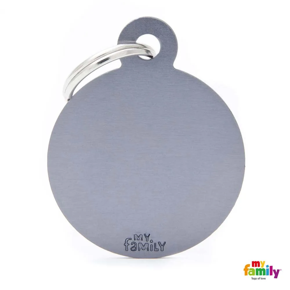 MYFAMILY Basic Pločica za graviranje Krug, aluminij, siva - Image 2