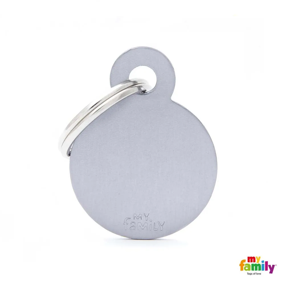 MYFAMILY Basic Pločica za graviranje Krug, aluminij, siva