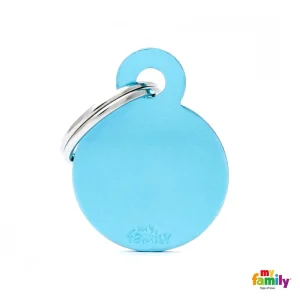 MYFAMILY Basic Pločica za graviranje Krug, aluminij, svijetlo plava