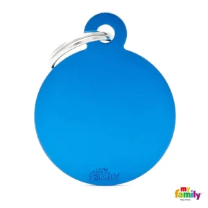 MYFAMILY Basic Pločica za graviranje Krug L, aluminij, 3,17x3,93cm,tamno plava