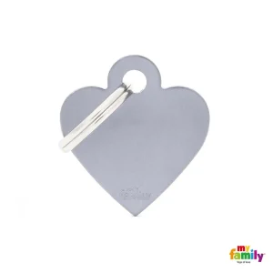 MYFAMILY Basic Pločica za graviranje Srce, aluminij, siva