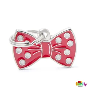 MYFAMILY Charms Pločica za graviranje Crvena mašna 3x1,9cm