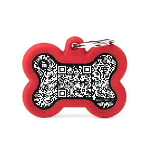 MYFAMILY Hushtag Plus QR CODE Pločica za graviranje Kost, aluminij, crvena guma