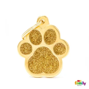 MYFAMILY Shine Pločica za graviranje Šapa L, 2,9x3cm, zlatna