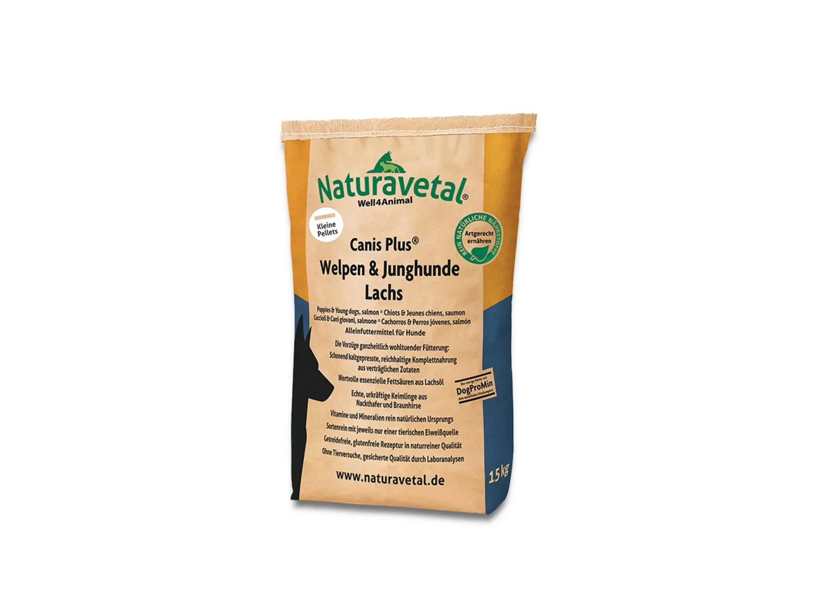 Naturavetal Canis Plus® Losos junior, mali peleti, 1 kg