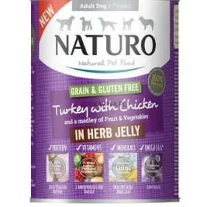 Naturo grain&gluten free konzerva puretina s piletinom u želeu 390g
