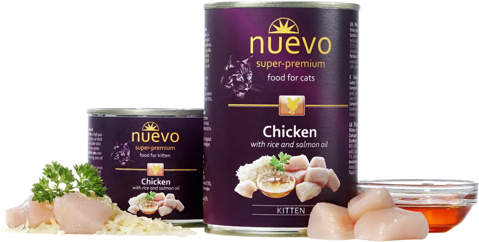 NUEVO KITTEN, piletina s rižom i lososovim uljem, za mačiće, 400g