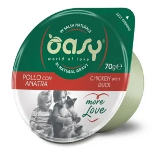OASY More Love, posudica za mačke, piletina s pačetinom u umaku, 70g