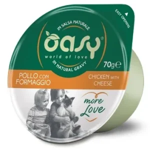 OASY More Love, posudica za mačke, piletina sa sirom u umaku, 70g