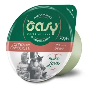 OASY More Love, posudica za mačke, tunjevina s račićima u umaku, 70g