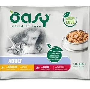 OASY Multipack vrećice za mačke, 2x s piletinom i 2x s janjetinom, 4x85g