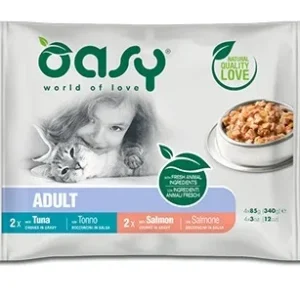 OASY Multipack vrećice za mačke, 2x s tunjevinom i 2x s lososom, 4x85g